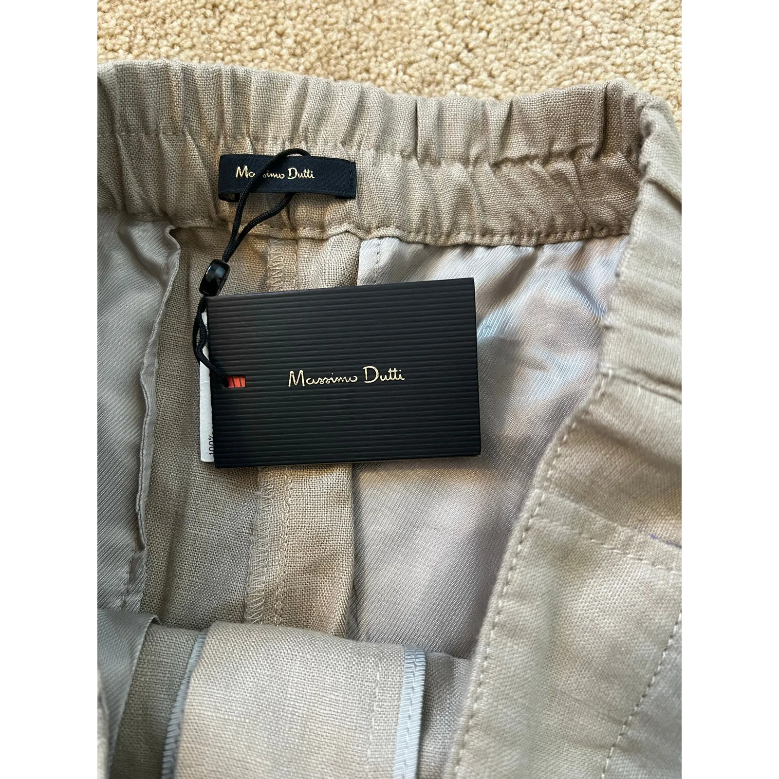 Massimo Dutti  Pull-On Linen Shorts - Image 2