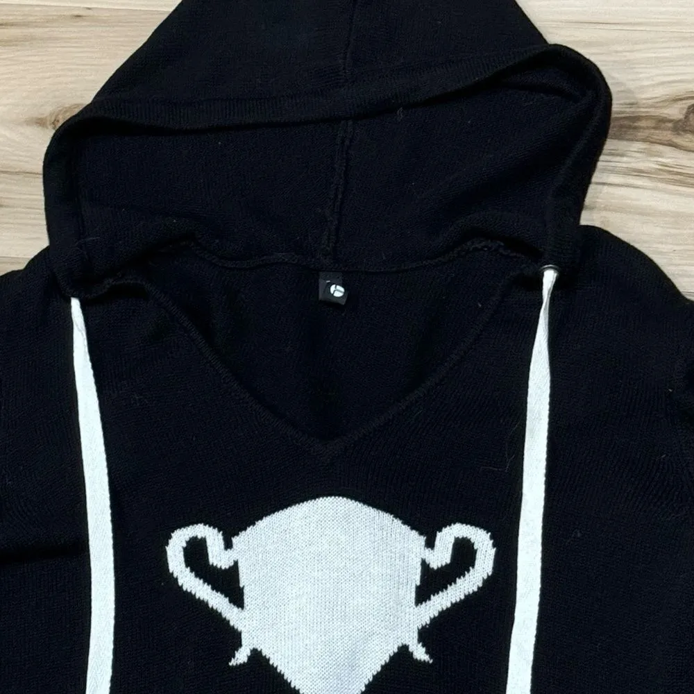 Trina Turk Black Long Sleeve Cross Back Lightweight Hoodie Women’s Large - Image 3