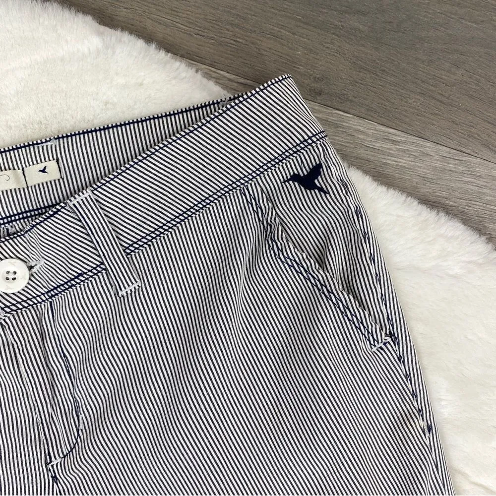 Grane Y2K Seersucker Stripe Low Rise Wide Leg‎ Trouser Pants Blue White Juniors Size undefined - Image 5