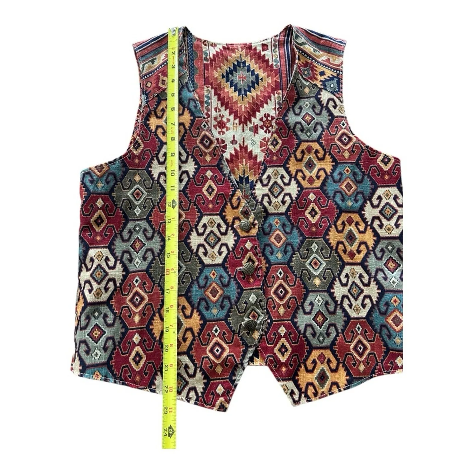 Vintage SW aztec vest M/L Red Size L - Image 7