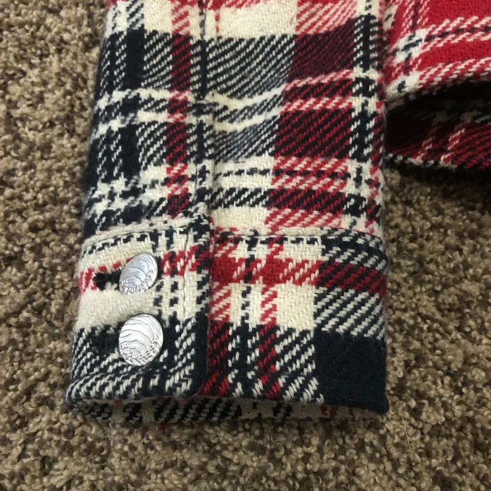 Express Wool Blend Plaid Jacket Moto Short Style Coat Size Small - Image 5