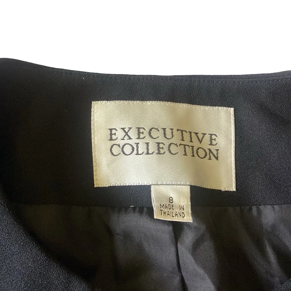 Executive Collection Checkered Blazer Black Size 8 - Image 4