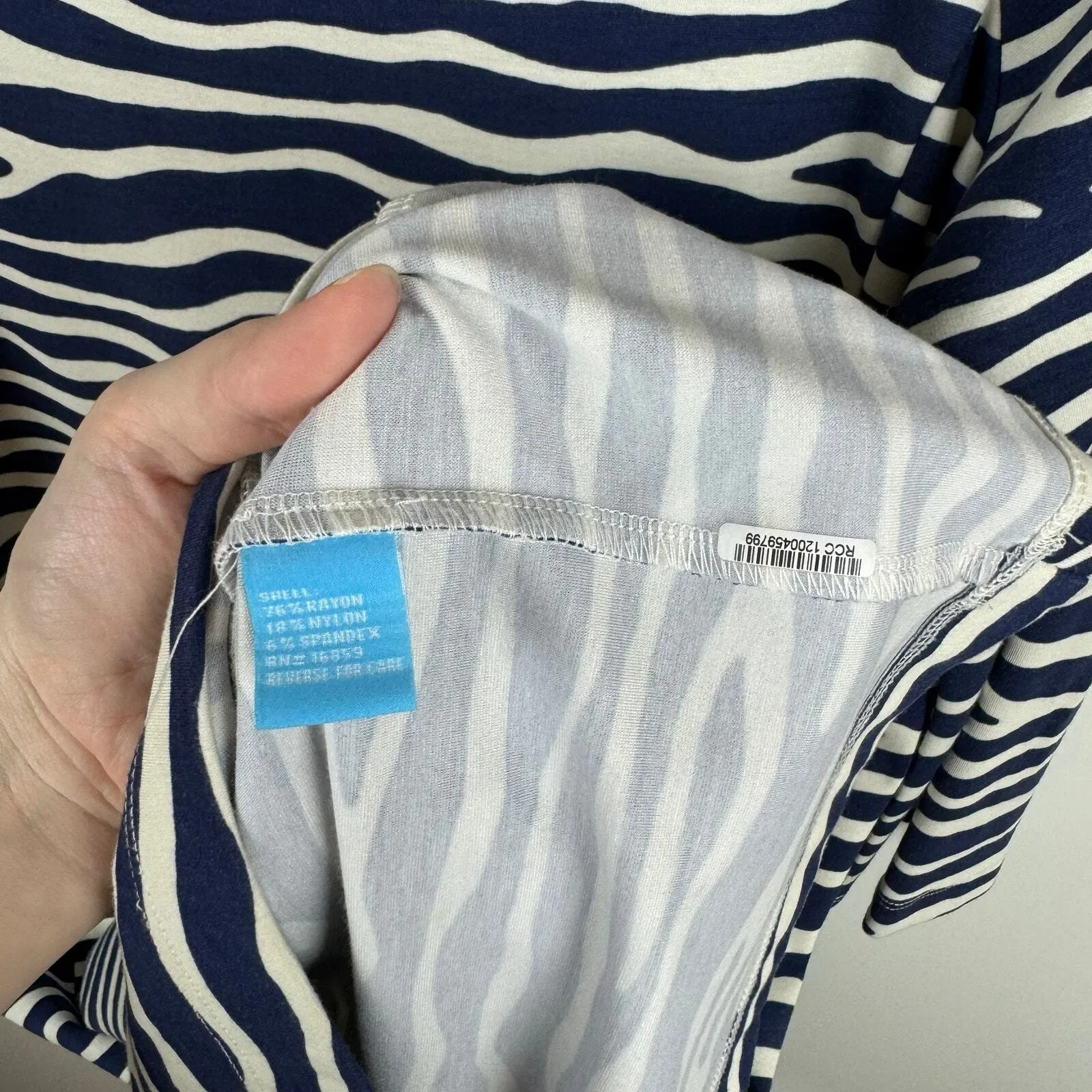 J McLaughlin Womens Zebra Print Catalina Cloth Sheath Dress Sz S Nautical Office - Image 12