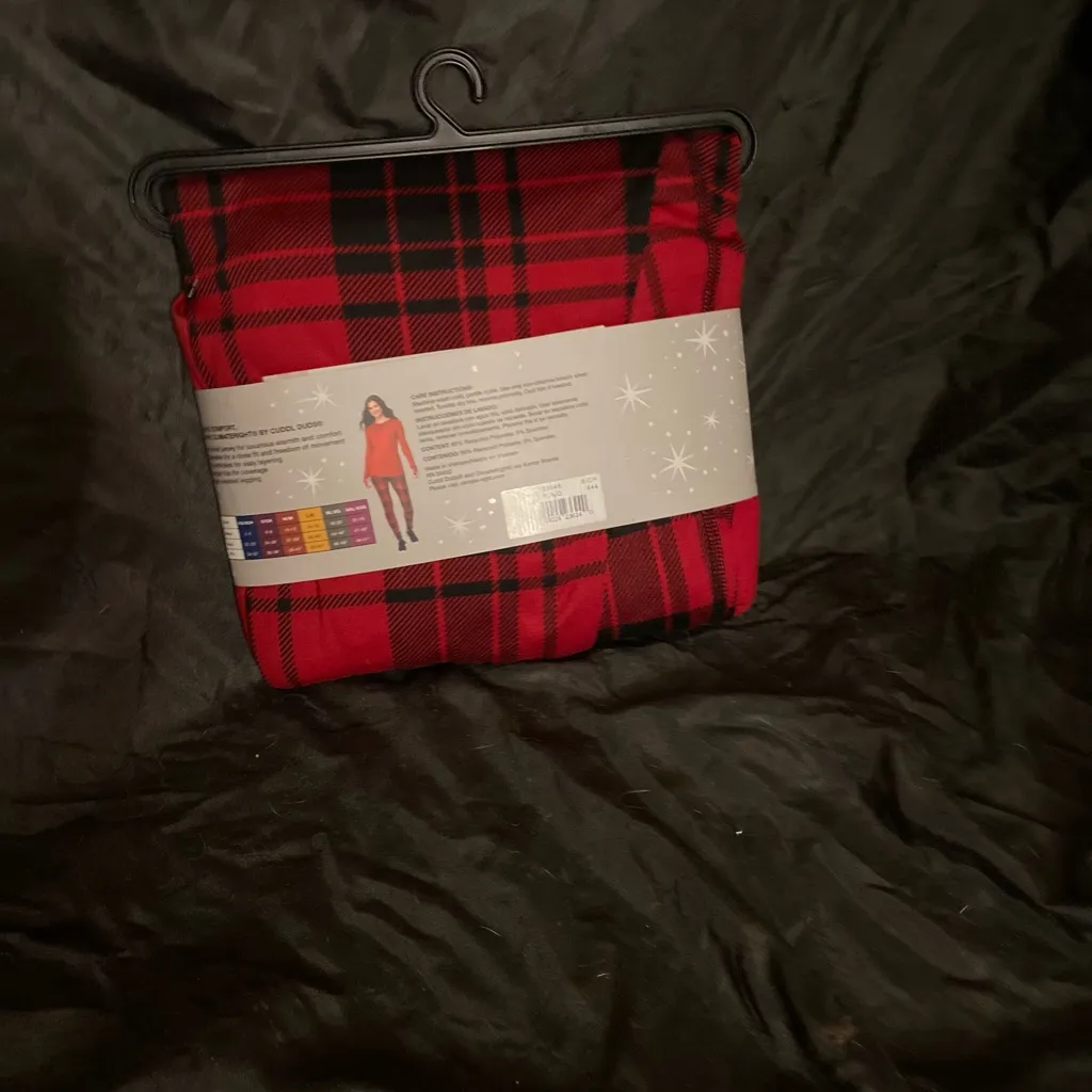 Cuddl Duds Red and Black Plaid Base Layer Set - Image 4