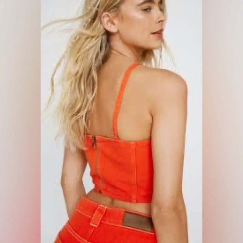 NWT Nasty Gal Orange Denim Corset - Image 5