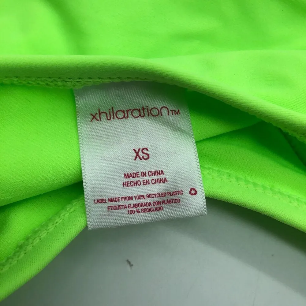 Xhilaration Neon Green Bikini Bottom Swimwear Hi Cut Tie Sides Cheeky Size XS - Image 3