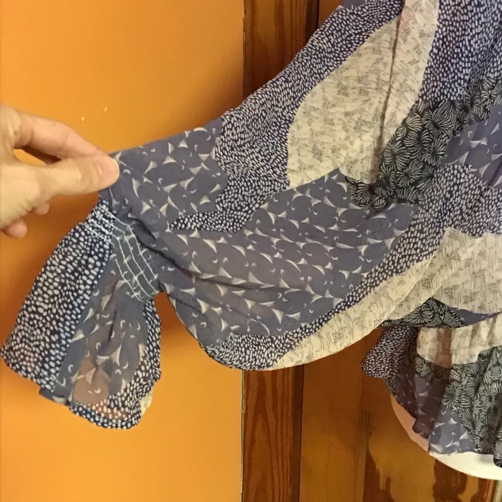 BB Dakota  Patchwork Butterfly Sleeves Peplum Blouse - Image 5