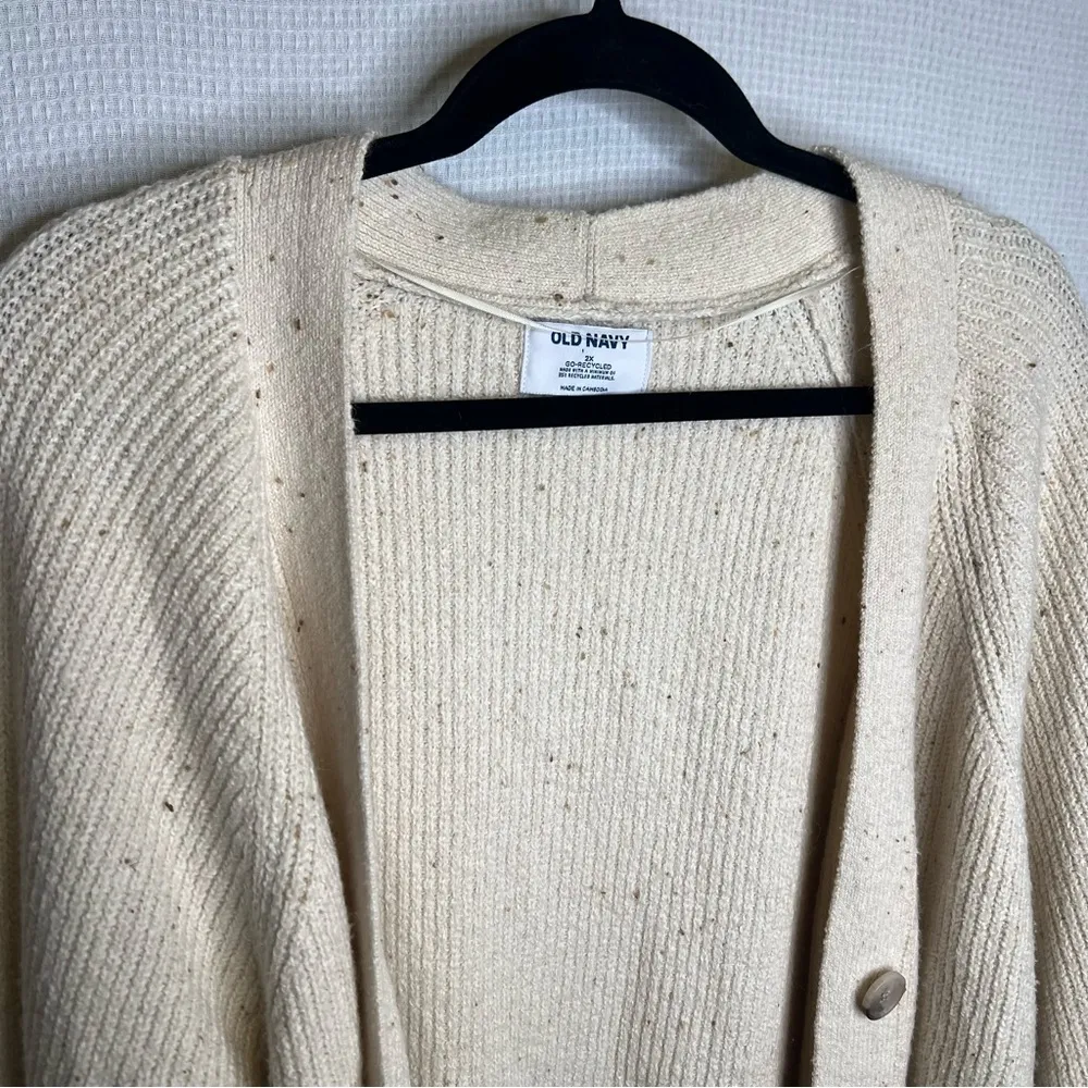 Old Navy | Cream Textured Knit Cardigan 2X Woman’s - Image 3