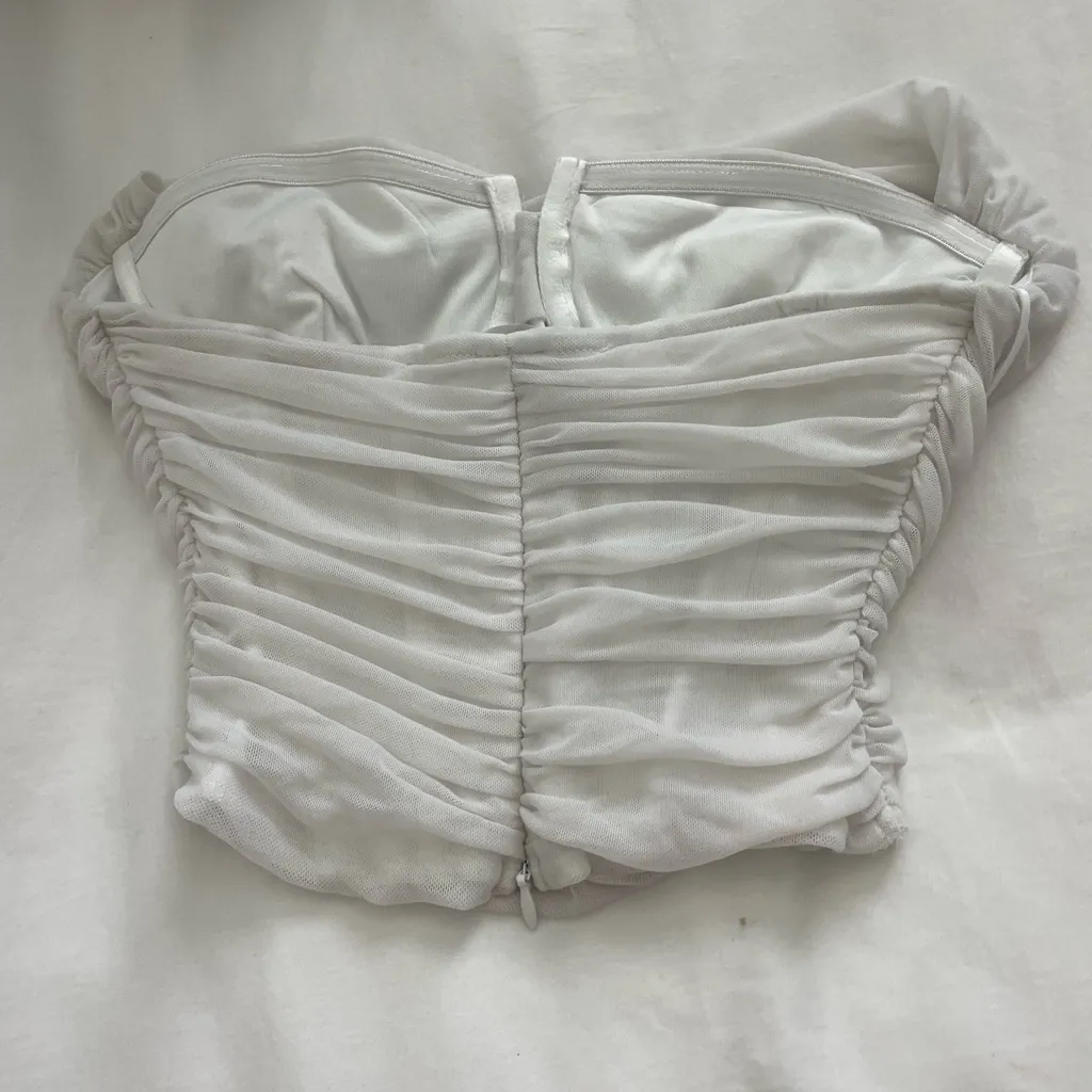 White Mesh Corset Top - Image 2
