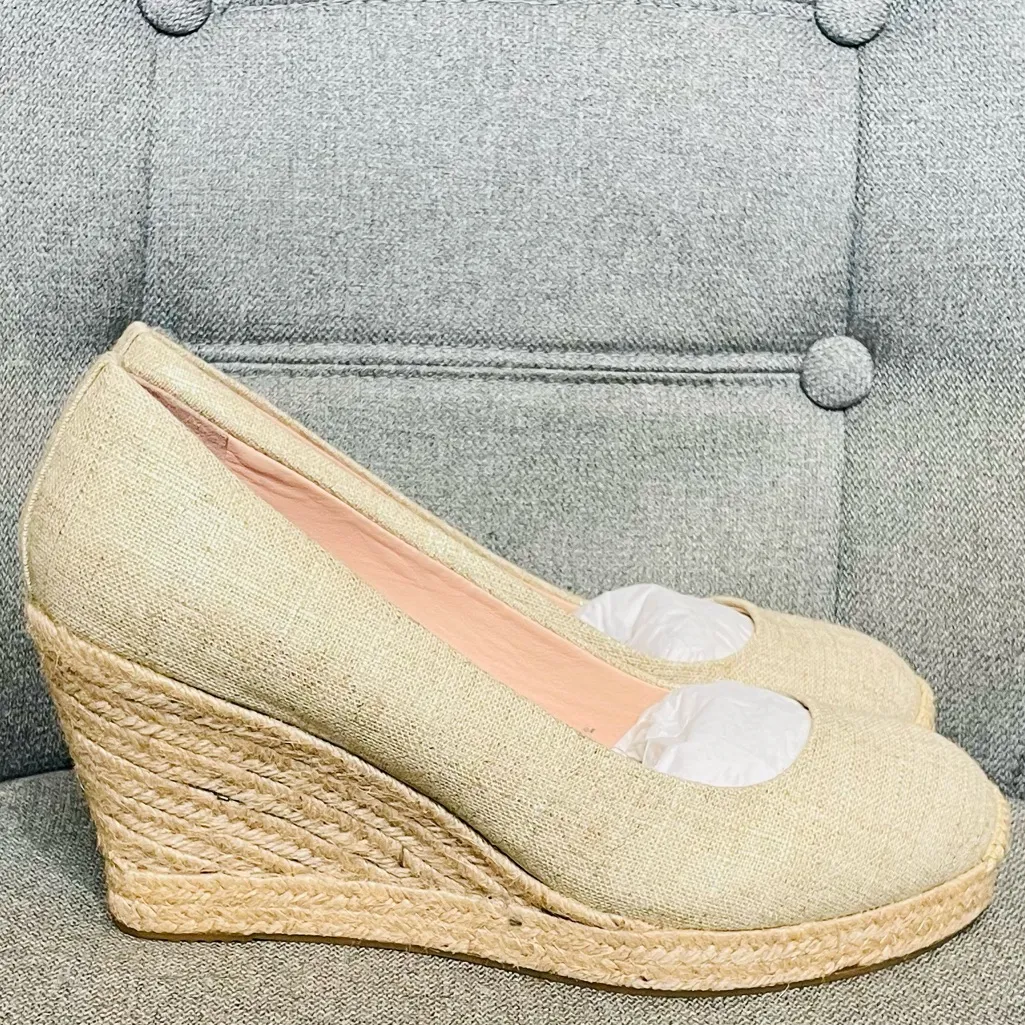 J.Crew Metallic Canvas Espadrille Woven Wedge Sandals - Metallic Gold - Image 2