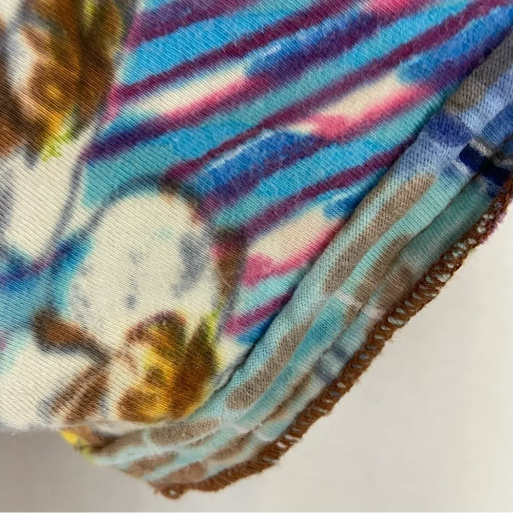 Christopher & Banks Bold Colorful Floral Sequins Tie Neck Flowy Cotton Top - Image 14