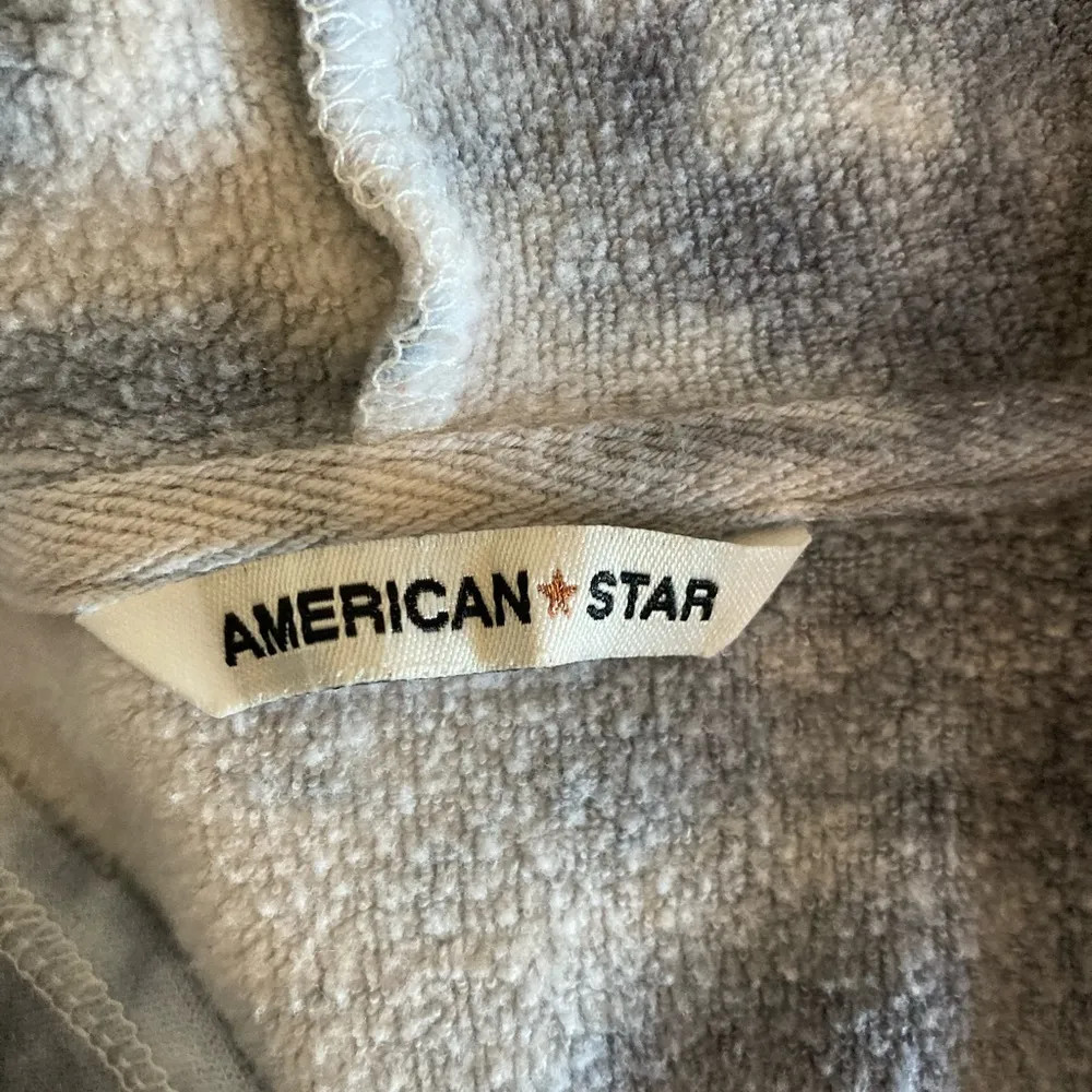 Blue Gray White Tie Dye Hooded Sweatshirt XL Laced Up Side American Star Y2K - Image 8