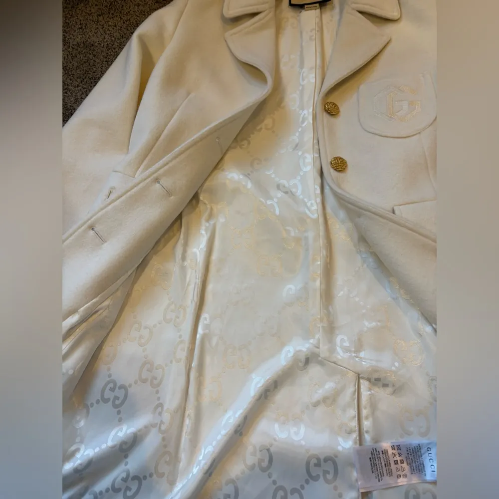 Gucci Double G Embroidery Wool Coat - Image 6