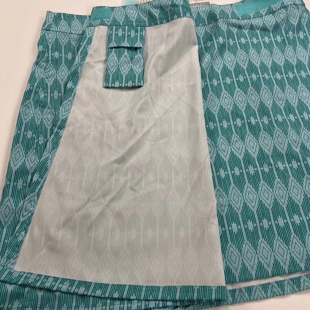 Rip Skirt Hawaii West End Seaglass Geometric Wrap Skirt Length 2 NEW Size XL Green - Image 6