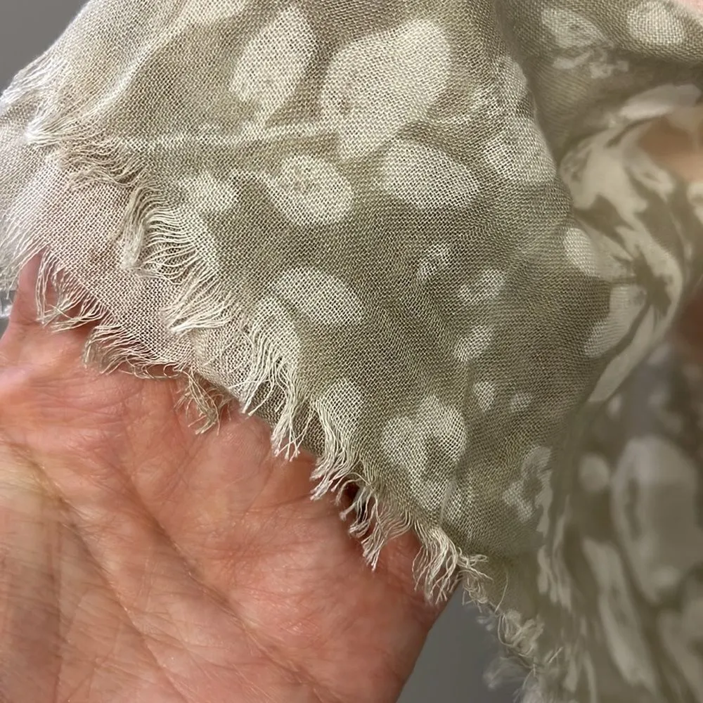 Ann Taylor Rayon Floral Striped Semi-Transparent Fashion Scarf- OS - Image 5