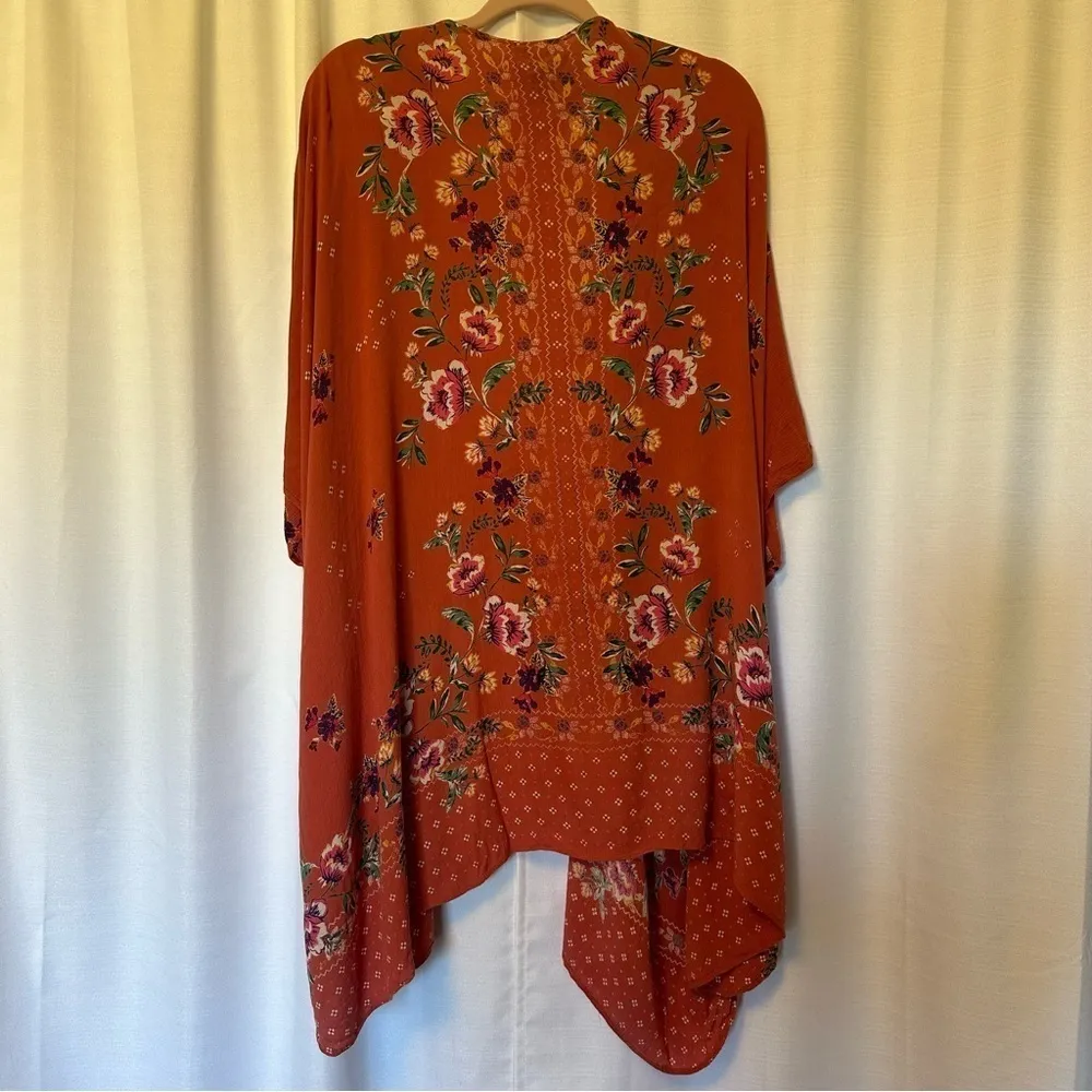 Angie Women’s Floral Kimono Cardigan Boho Hippie Western Sz S Oversized Festival - Image 11