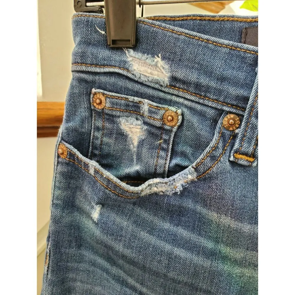 J.Crew Women's Denim Blue Cotton Mid Rise Skinny Leg Casual Jeans Pant Size 28 - Image 2