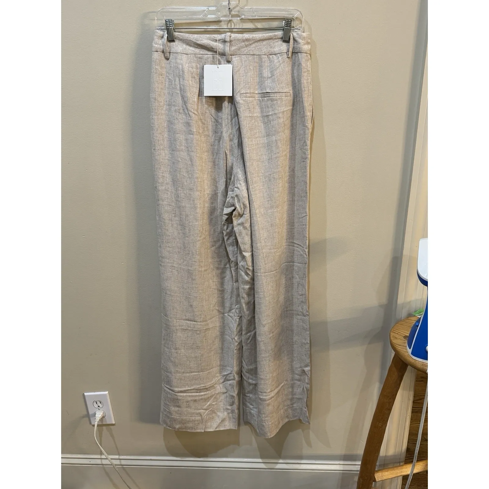 By Malene‎ Birger Women Cymbaria Pleated Wide Leg Pants Size 38 Natural Linen Tan - Image 4