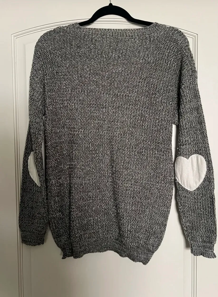 Heart Elbow Patch Sweater - Image 3