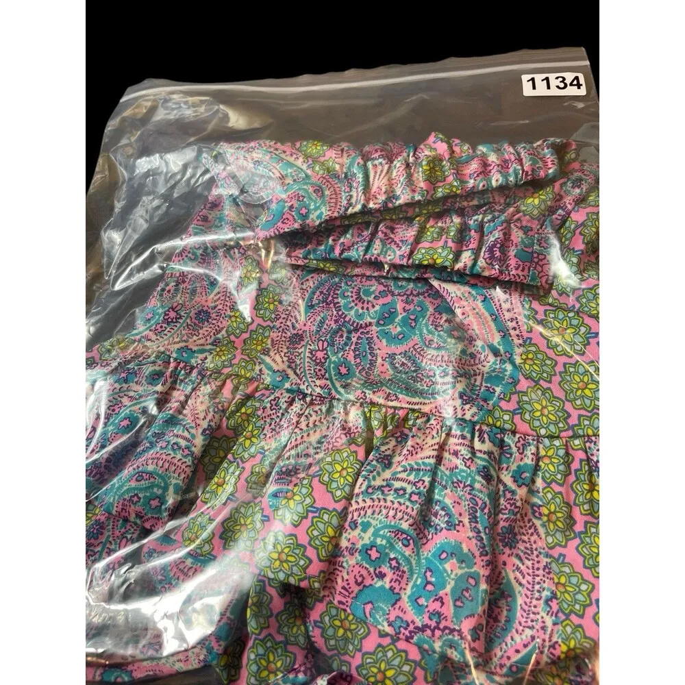 Juicy Couture VTG Floral Paisley Elastic Waist Ruffle Hemline Mini Skirt M - Image 8