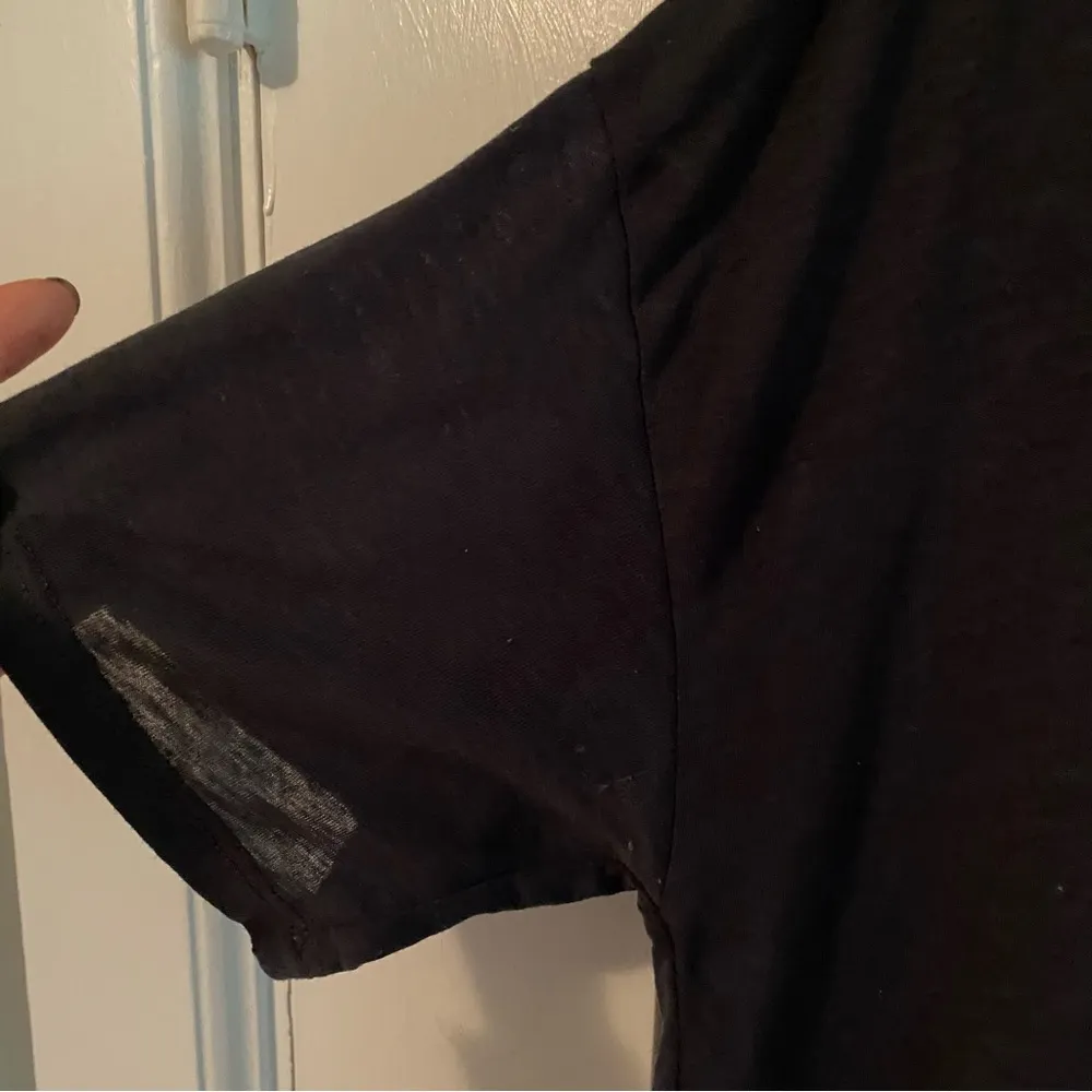 American Eagle Summer Black Lightweight Short Sleeve Peplum Top Size Small - Image 2