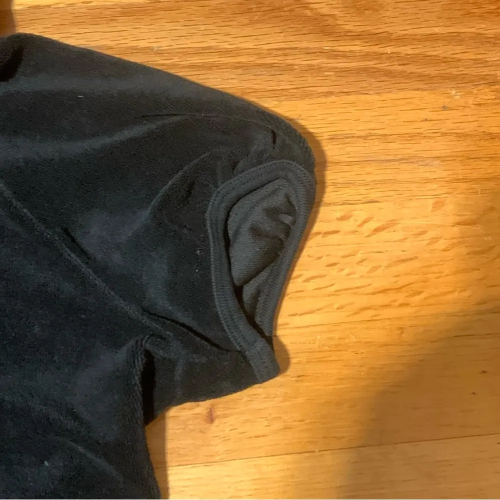 Juicy Couture Pam Gela Terry Cloth Short Sleeve Hoodie Black Women’s Petite - Image 5