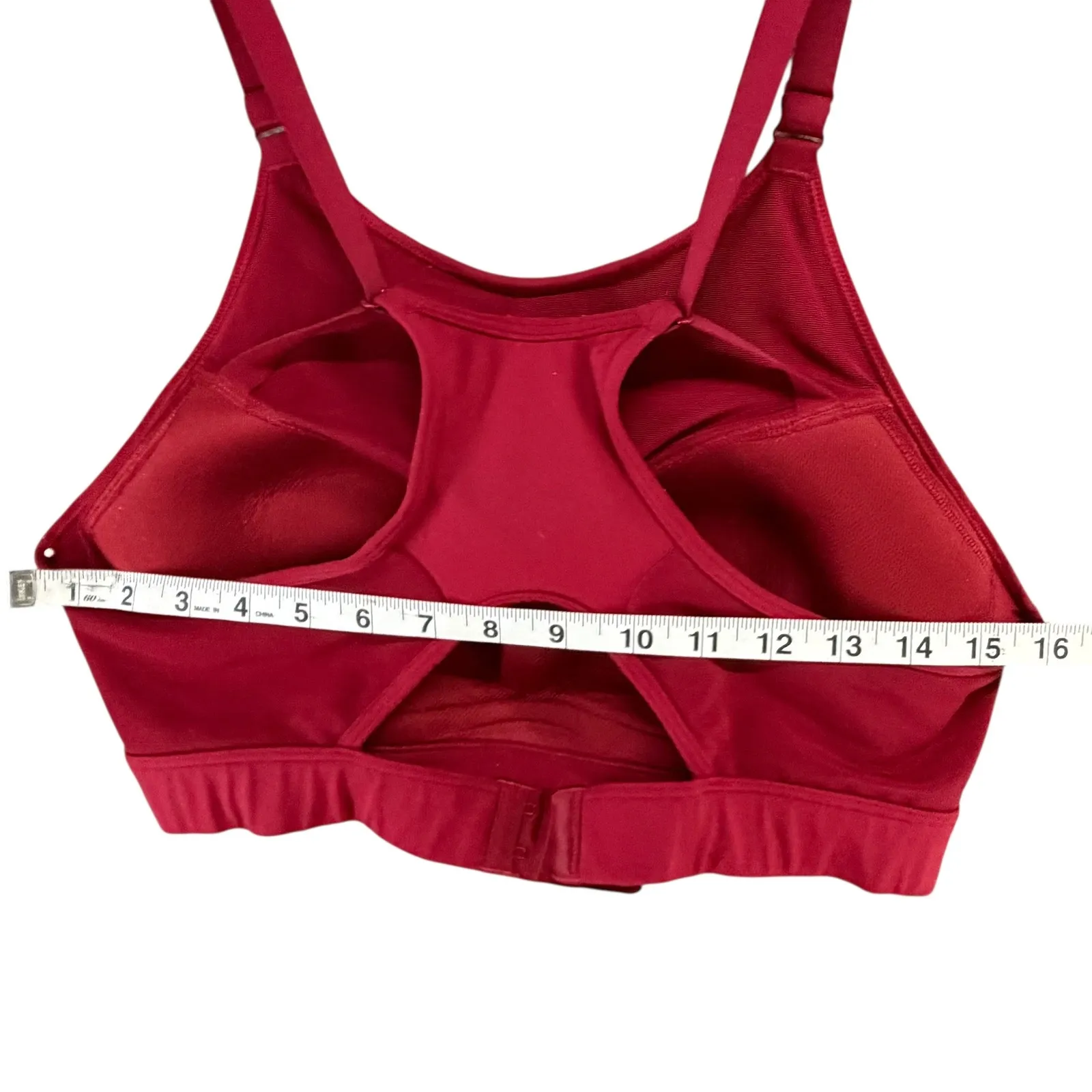 Gymshark Mesh Neckline Sports Bra S Red Racerback High Impact Support Fitness - Image 4