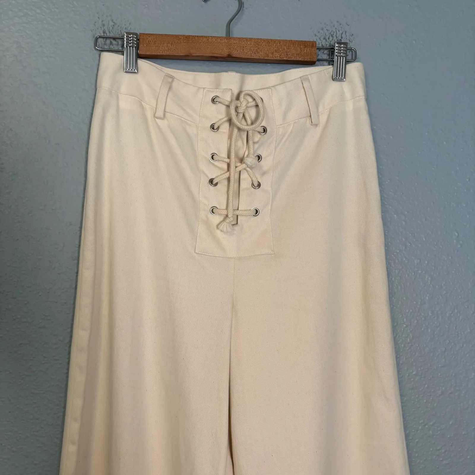 Baserange Women's Bayou Wide Leg Pants Off White Size‎ 29 Organic Cotton Neutral - Image 4