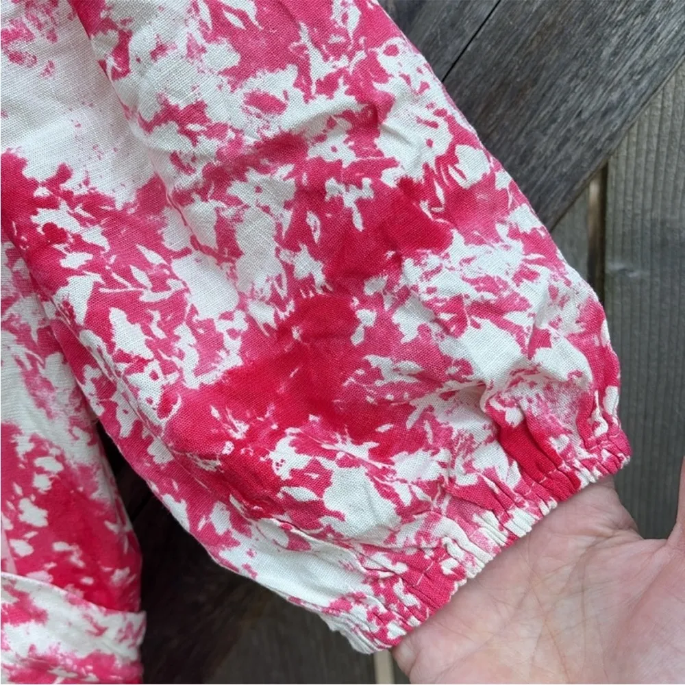 NWT Sugar + Lips Coral Crush Everheart Shorts Romper Ivory Coral Size Small - Image 8