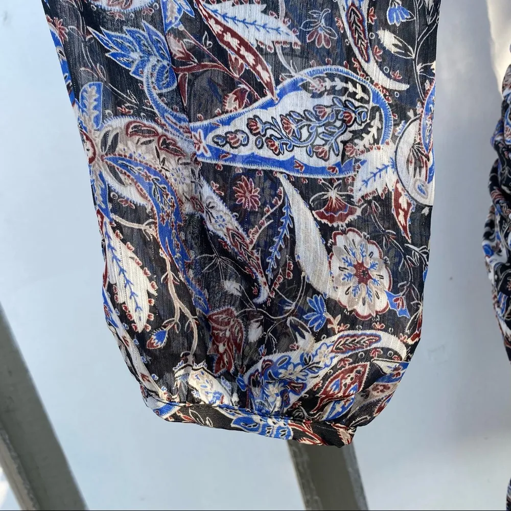 Zara Ruffled Paisley Print Bodycon Mini Dress - Image 5