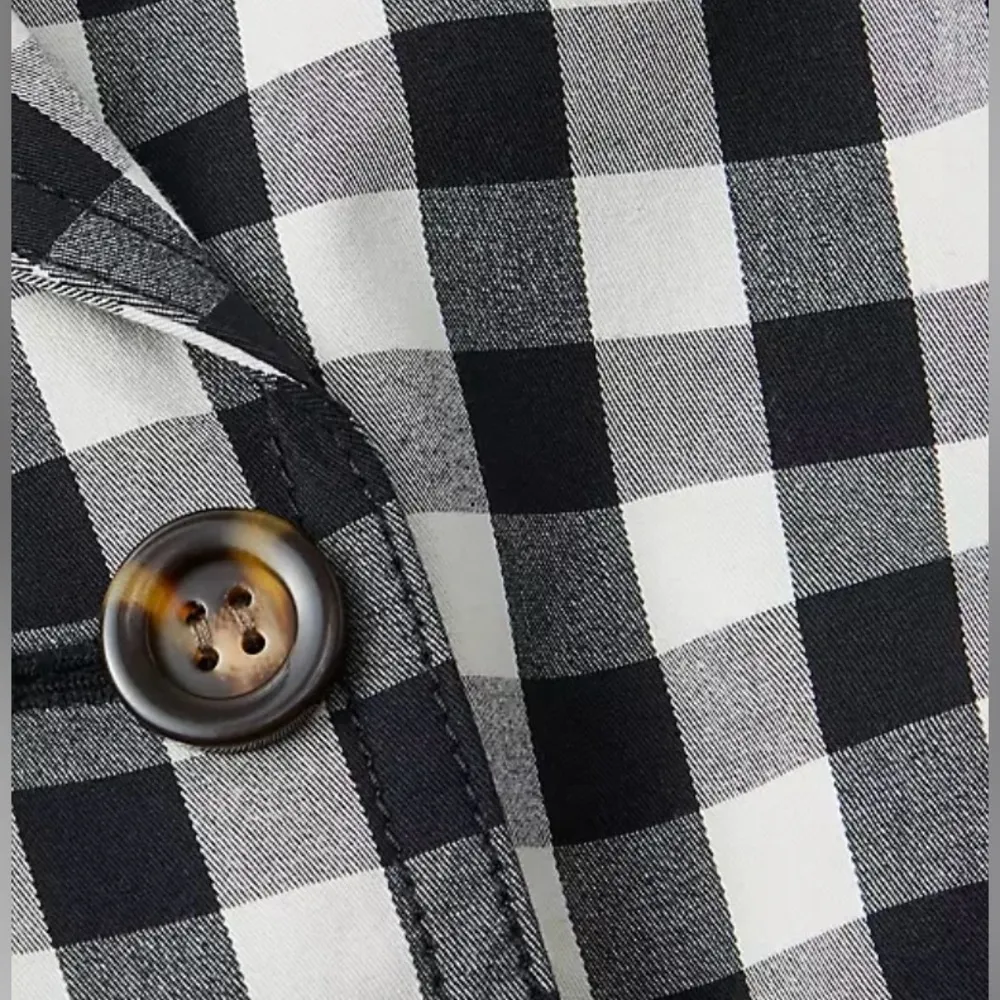 Ann Taylor NWOT  Gingham Double Breasted Swing Jacket, Size XXS - Image 2