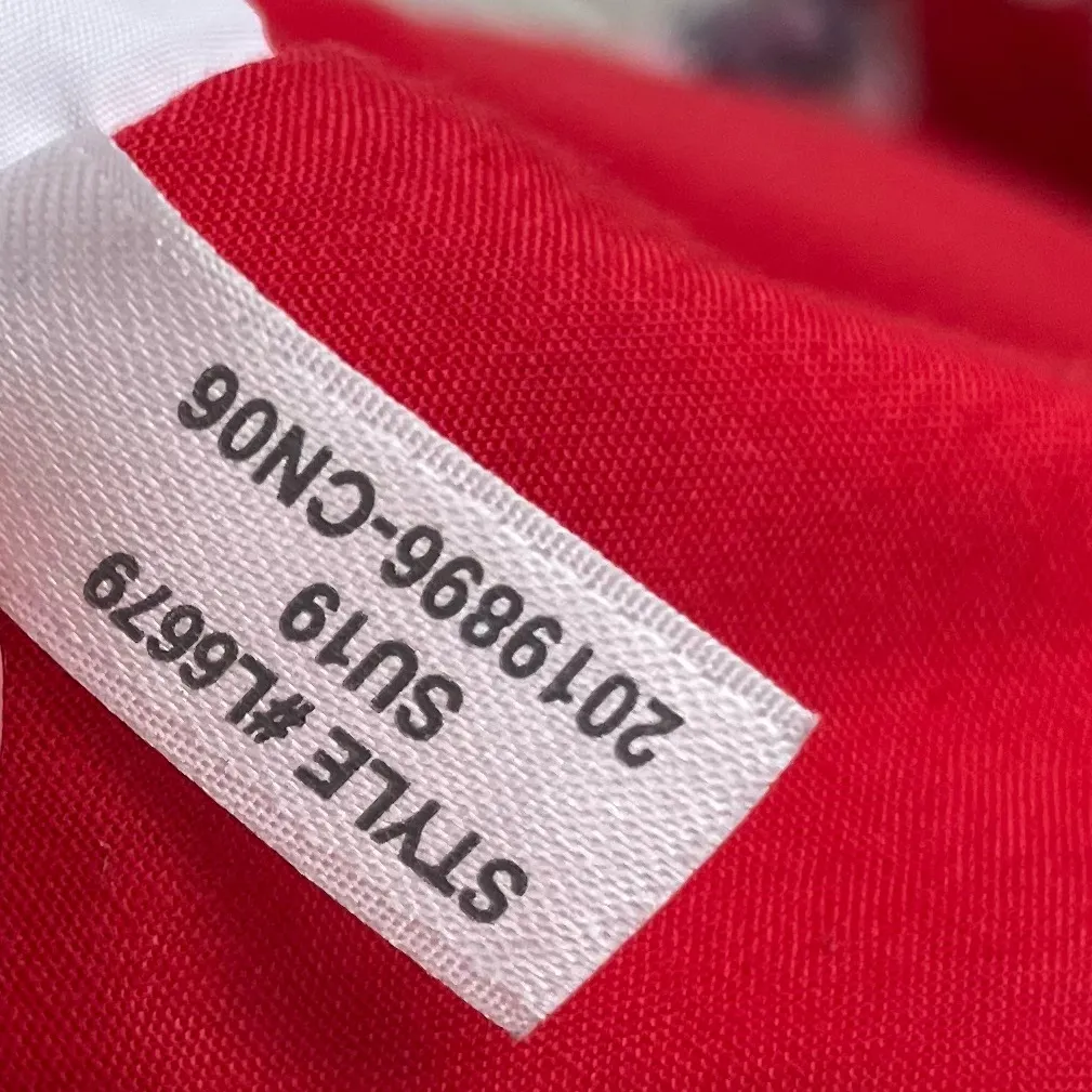 J. Crew Printed Pull On Midi Skirt Size Medium Linen Cotton Red Floral L6679 - Image 6