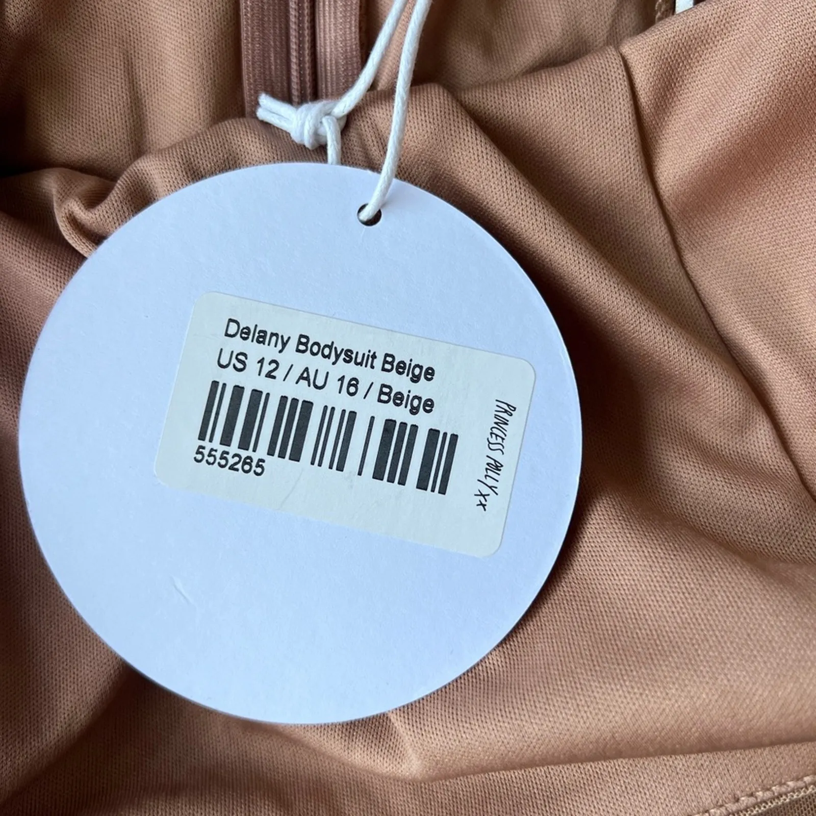 Princess Polly Bodysuit Delaney Neutral Beige NWT Size 12 - Image 7