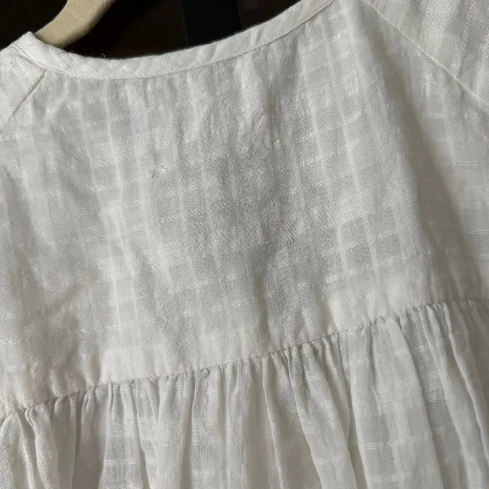 MIRTH malaga top blouse cotton buttons bows tie front box weave short sleeve - Image 6