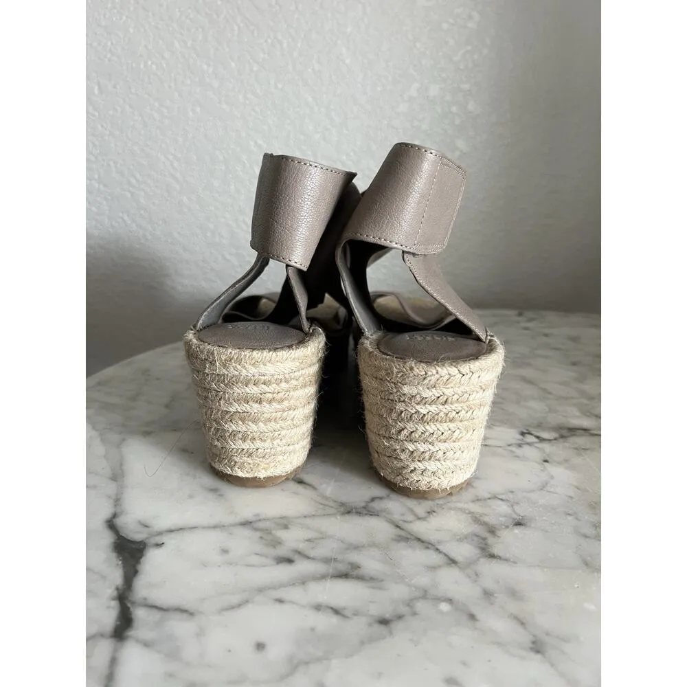 Eileen Fisher Shoes Womens 10 Willow Sandals Leather Espadrille Wedge Heels - Image 5