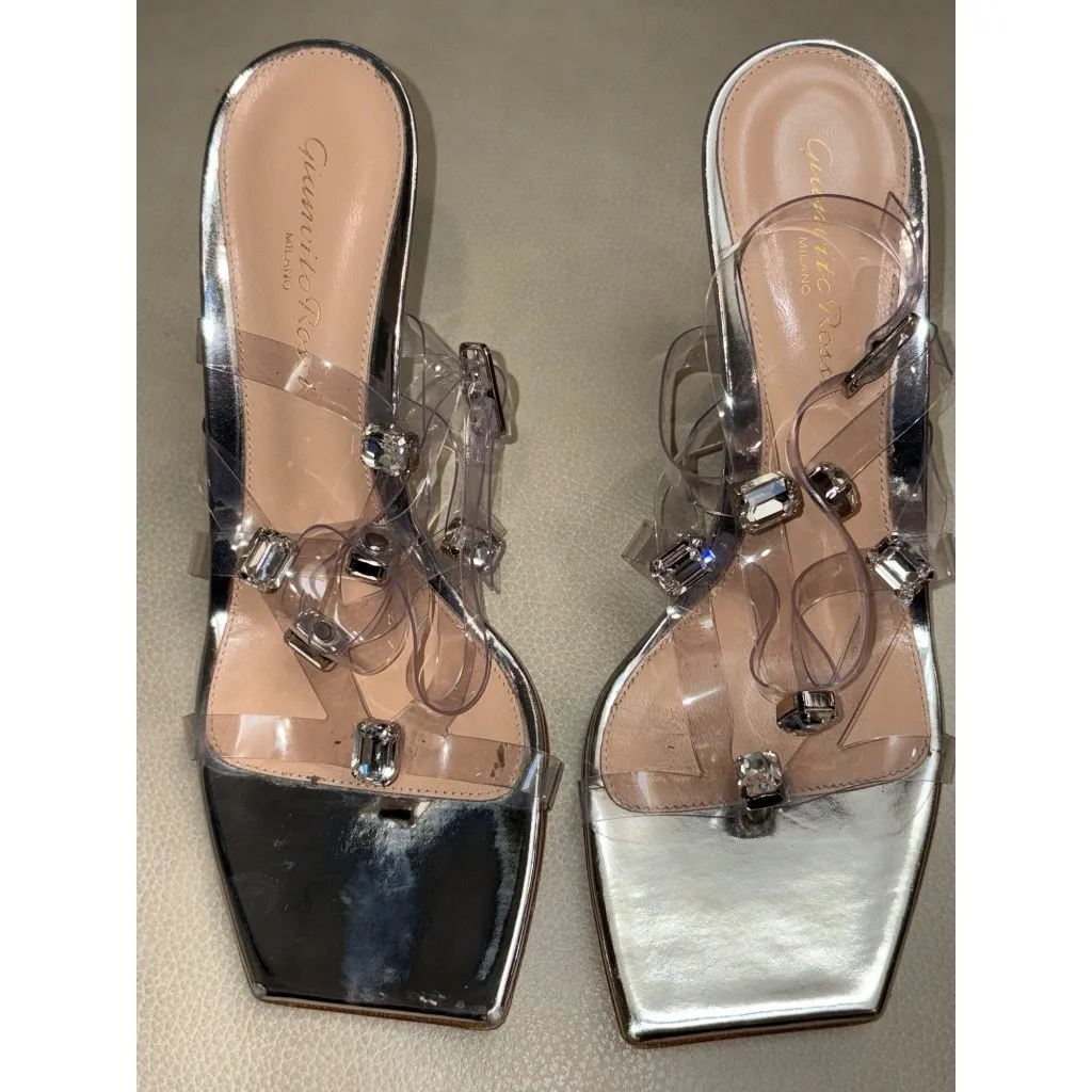 Gianvito Rossi Crystal Fever 85mm sandals in Transparent 36 Womens High Heels - Image 7