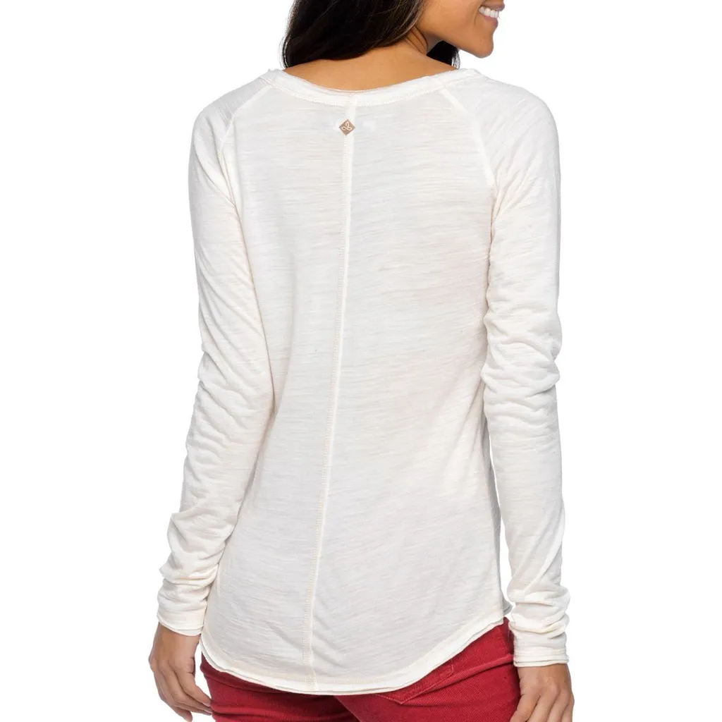prAna Chrissa Top Long-Sleeve Wool Blend Women's Ivory Size Medium - Image 2