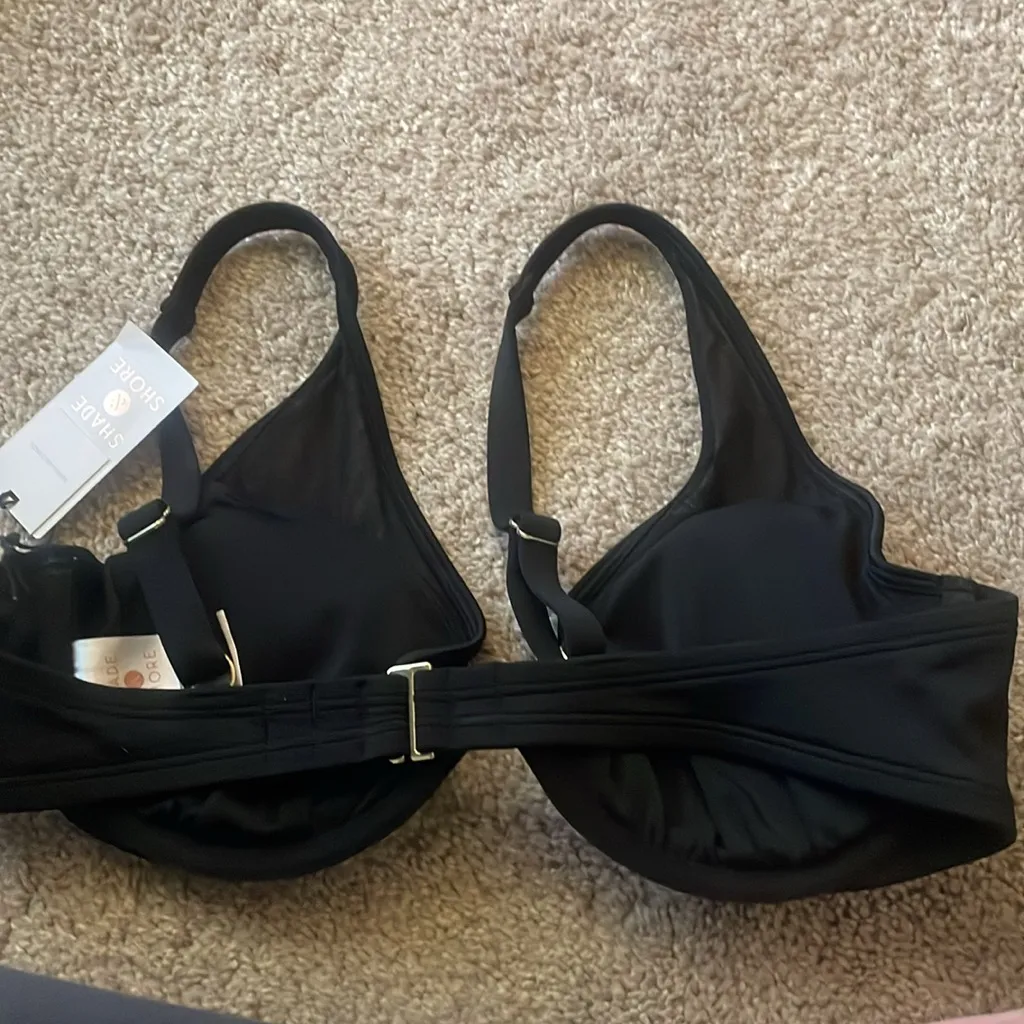 Shade Shore black mesh swim bra in size 36C new - Image 9