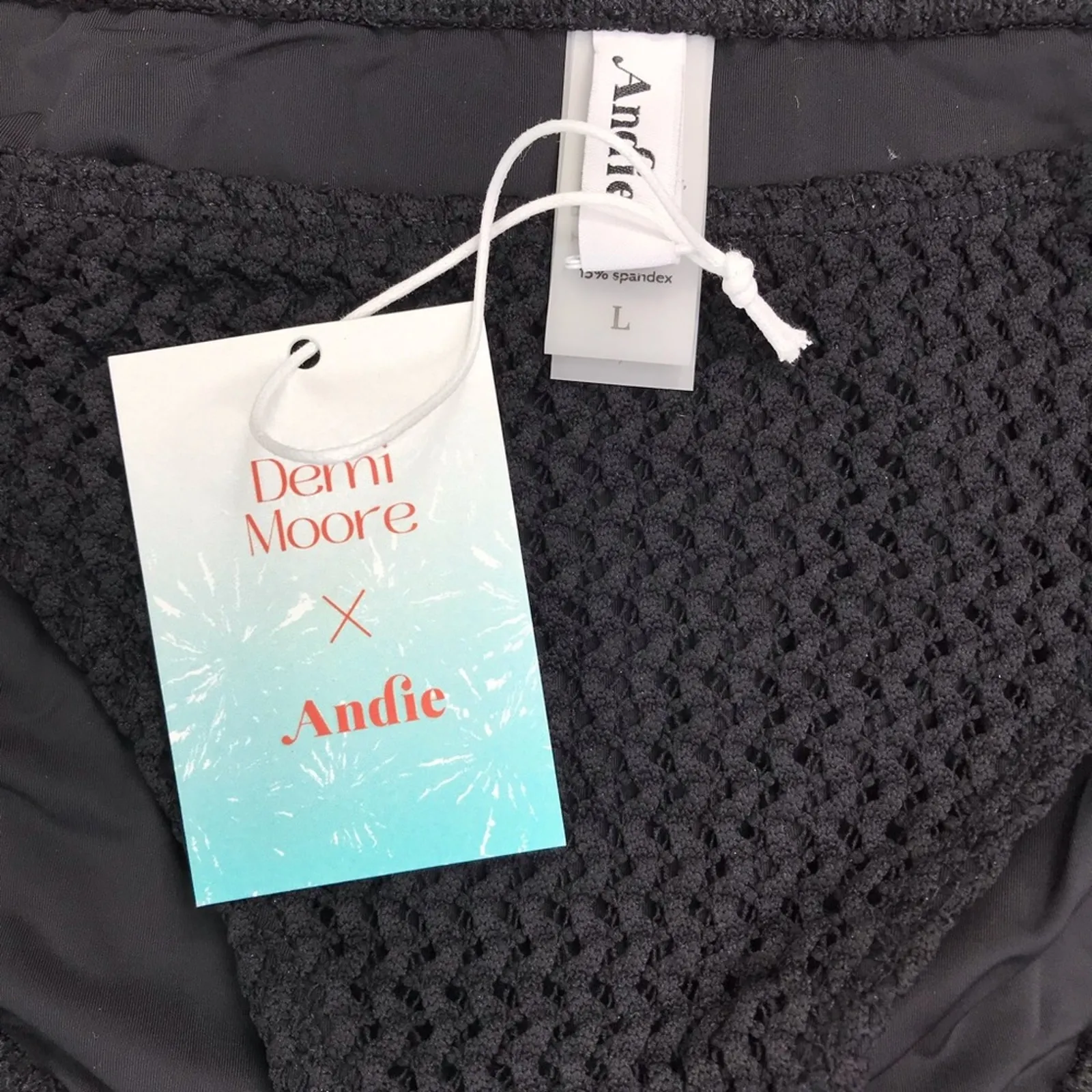 DEMI MOORE X ANDIE Tropez Swim Bottom Women Sz L Crochet Retro Boho Preppy NWT - Image 7