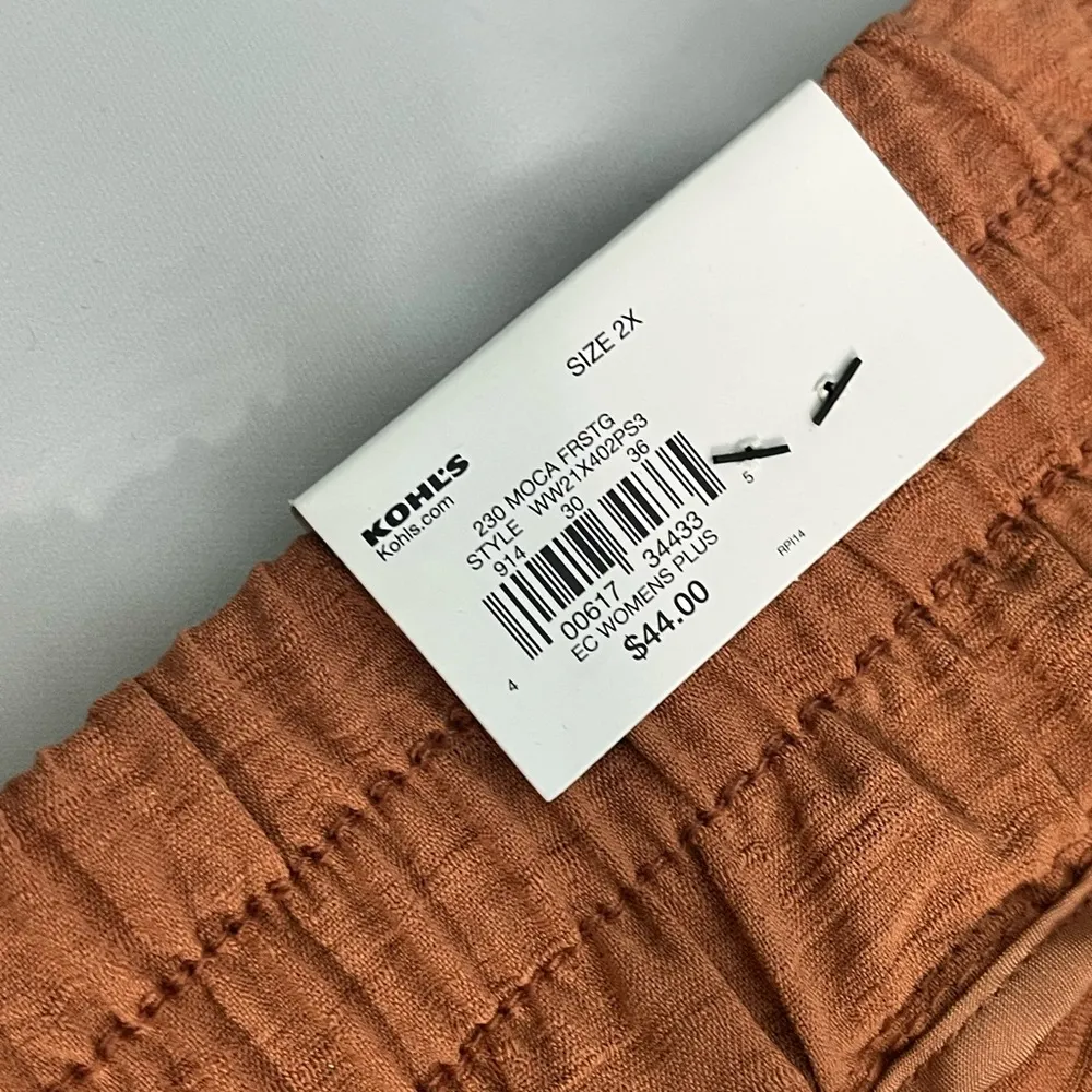 Nine West crop high waist  wide leg pants mocha size 2X new - Image 9