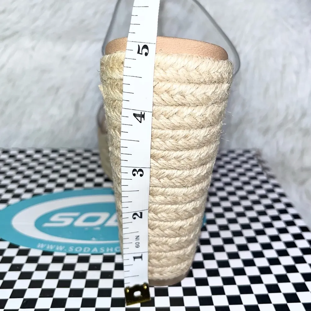 Big Fan Espradille Wedge Clear Strap Sandals 8.5 New NIB - Image 12