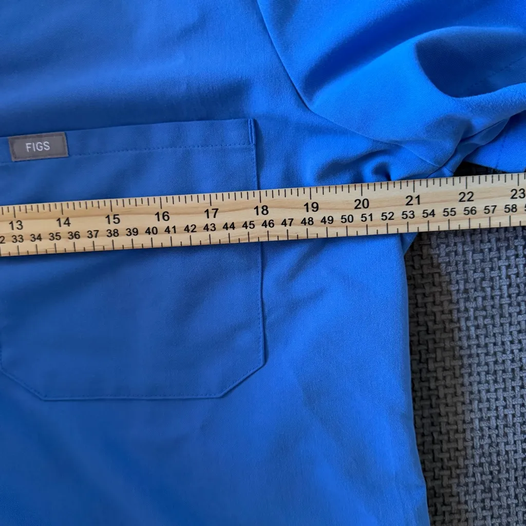 FIGS Catarina One-Pocket Scrub Womens Top Blue Large L Medical Nurse Uniform - Image 5