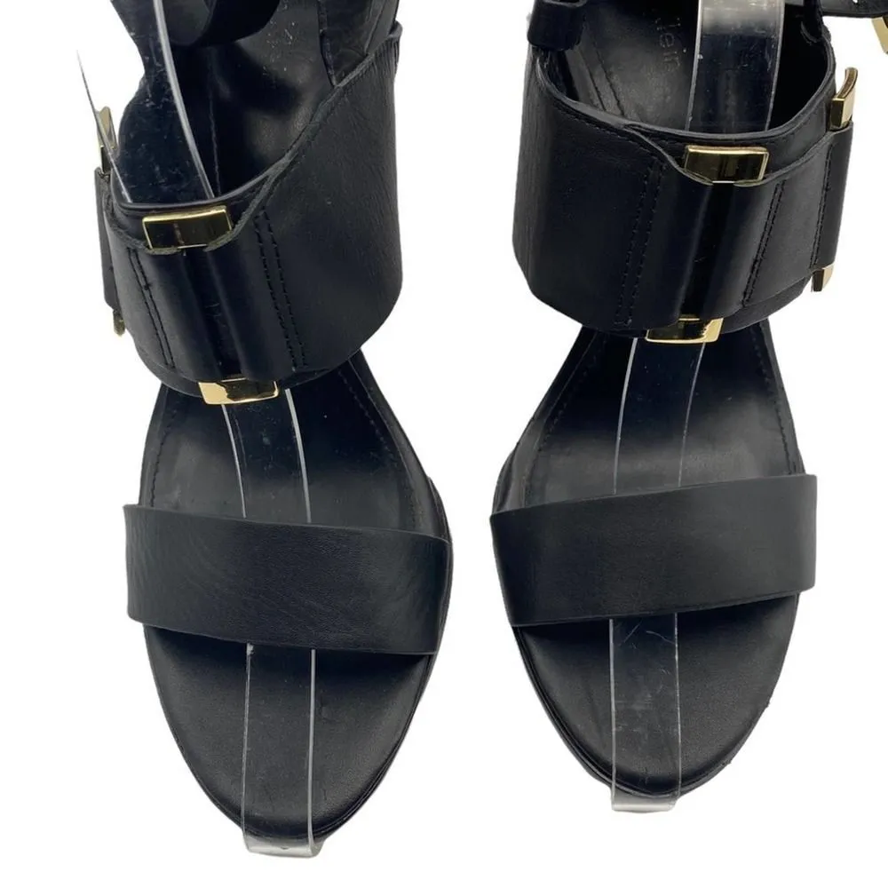 Calvin Klein  Black Leather Vanessa Ankle Strap Sandals Size Size 8.5 - Image 6
