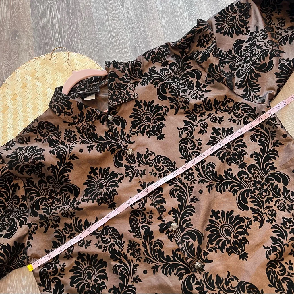 Cykxtees art to wear‎ gothic jacket topper velvet embroidered Brown Size XL - Image 5