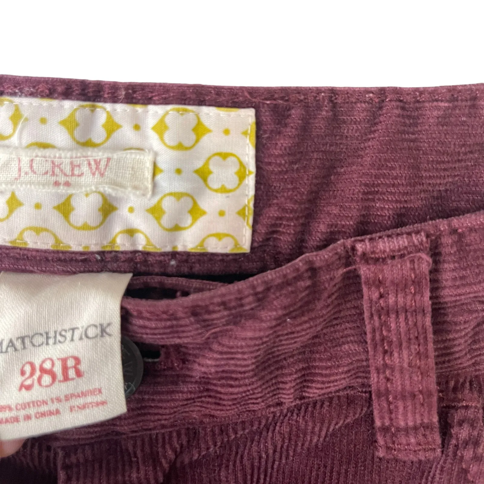 J.Crew 28 Matchstick Dark Red Burgandy Academia Corduroy Pants Aria Montgomery - Image 6