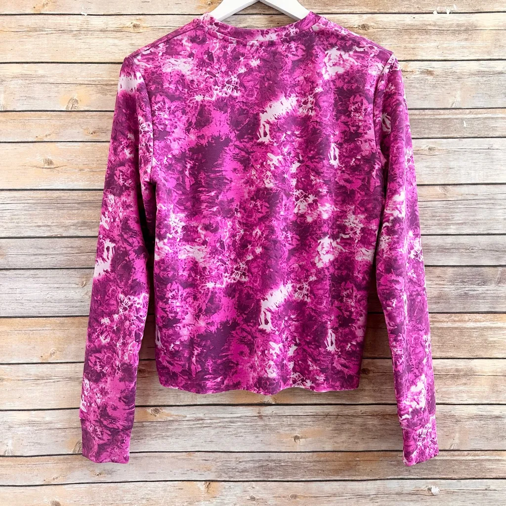 Under Armour Tee Women’s Size XS Pink Purple Rival Terry Print Crew NWT - Image 2