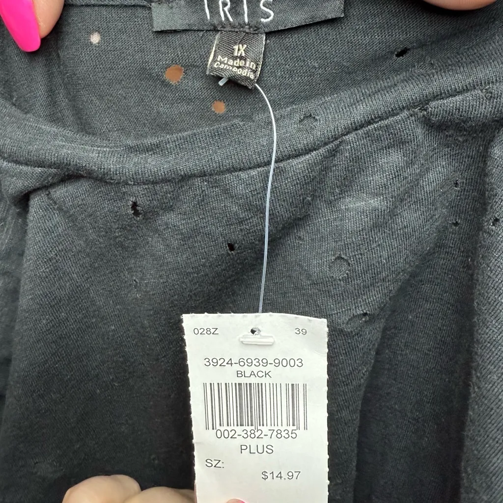 Iris Green/Grey Lace-Up Short Sleeve Top - Image 3