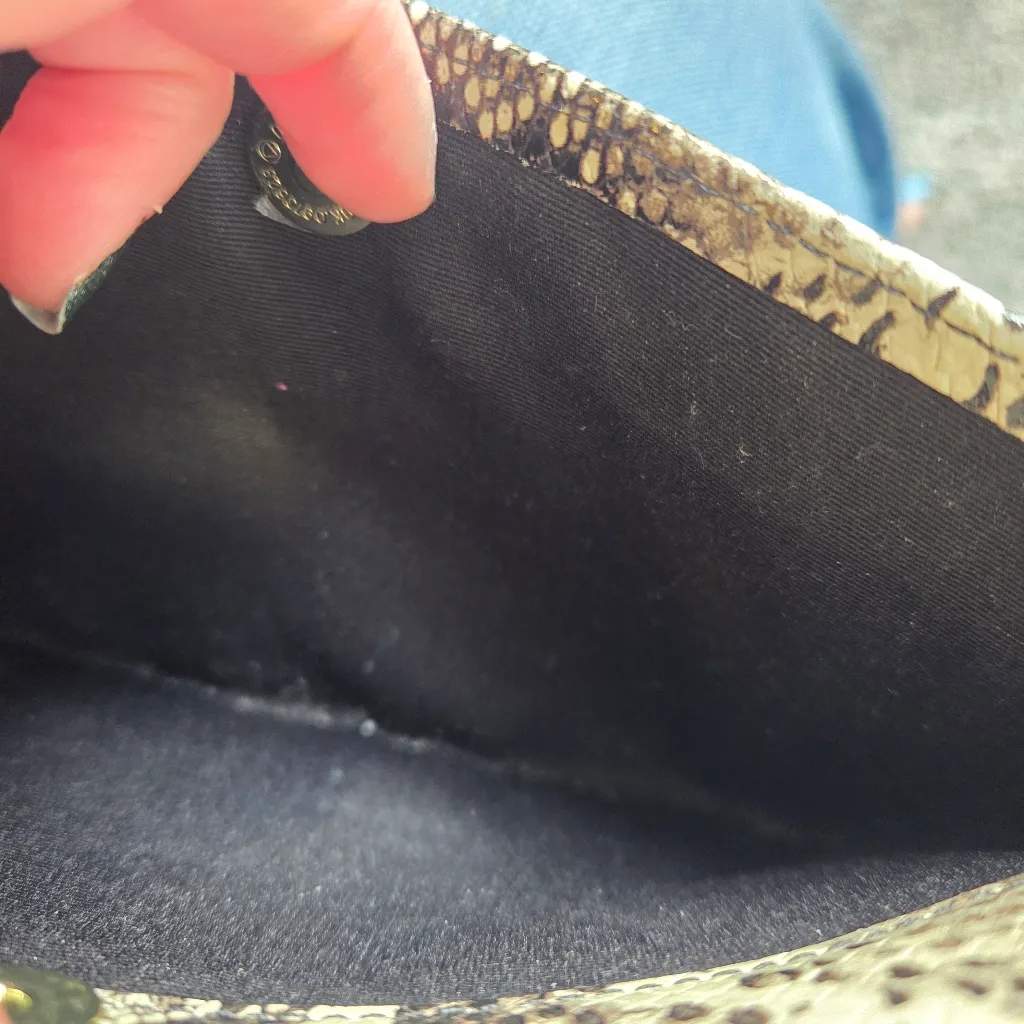 Nordstrom Snakeskin Print Envelope Purse with Chain - Image 7