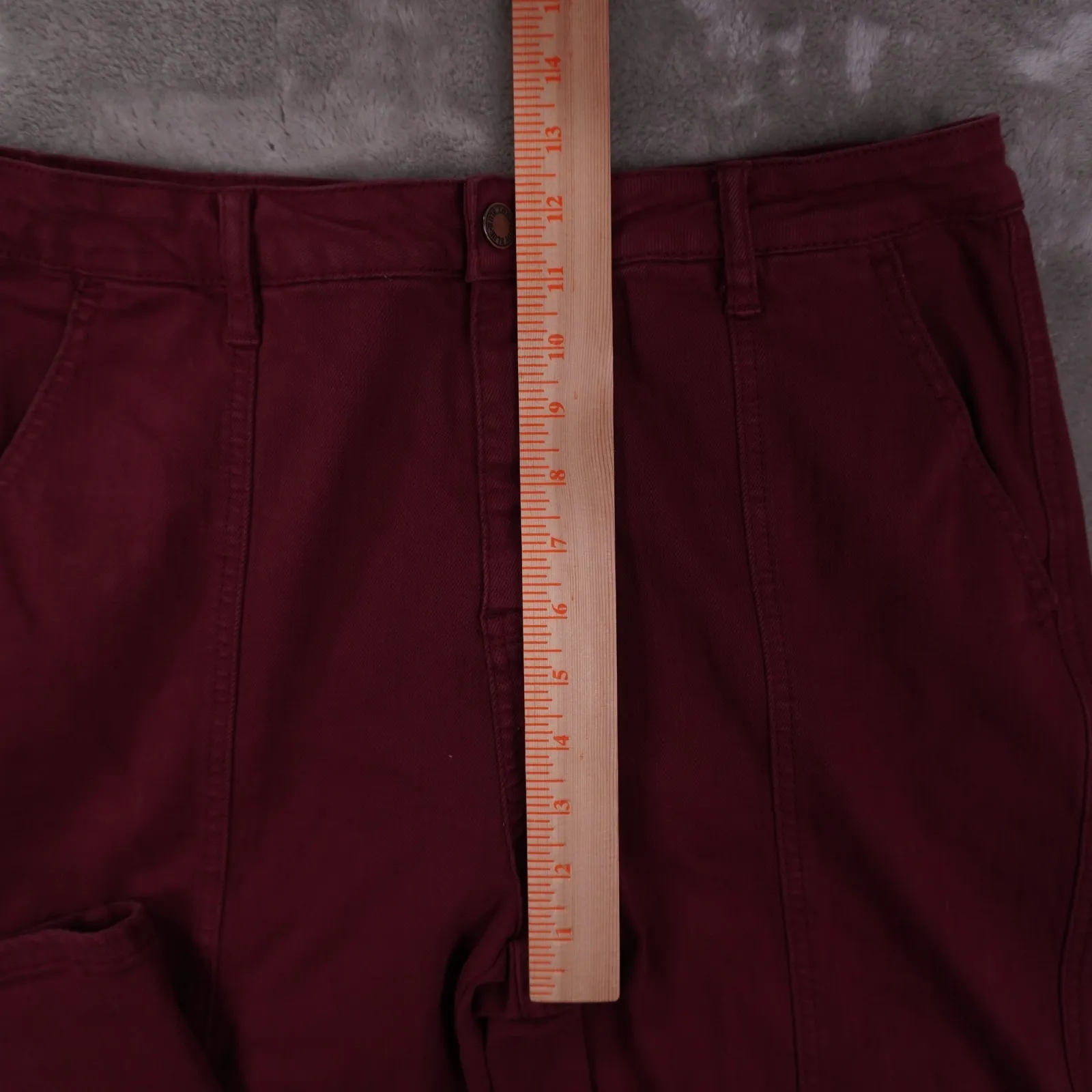 Judy Blue Garment Dyed Wide Leg Jeans Women's 15/32  Burgundy Red City Boho - Image 8