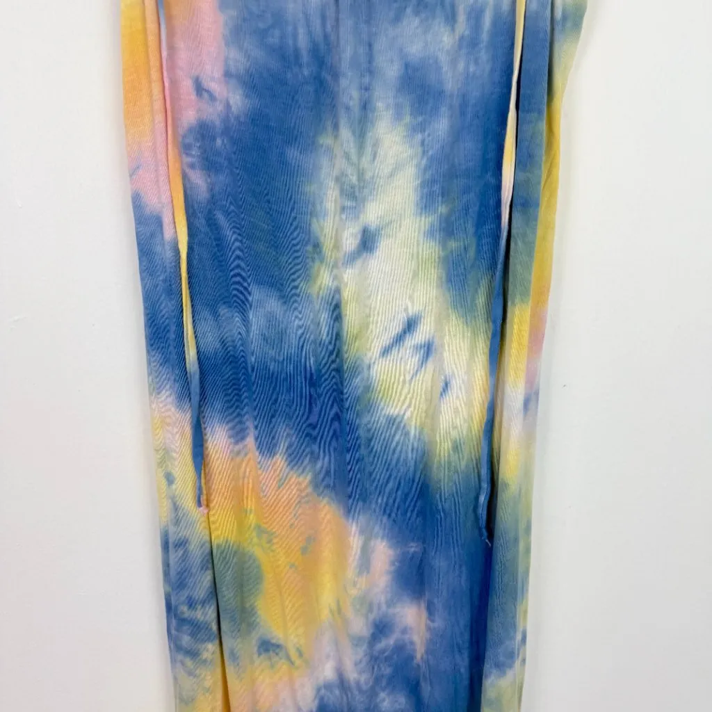 NWT Sadie & Sage Tie Dye Sleeveless Maxi Dress Blue Yellow Size Large L NEW - Image 3